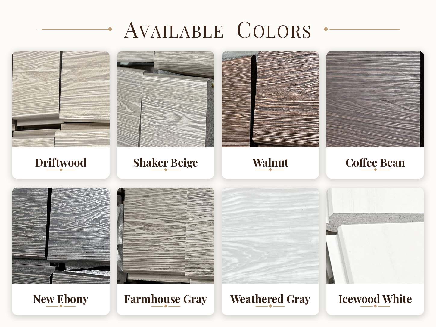 Diamond Resin Products Available Colors