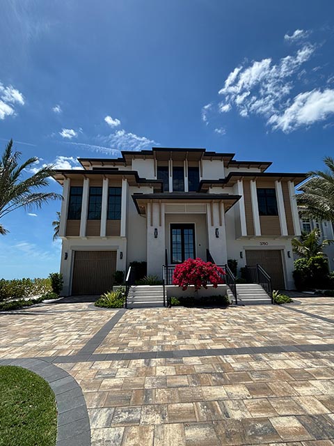 estero home exterior with diamond resin brackets and corbels