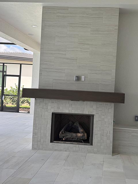 fireplace mantel