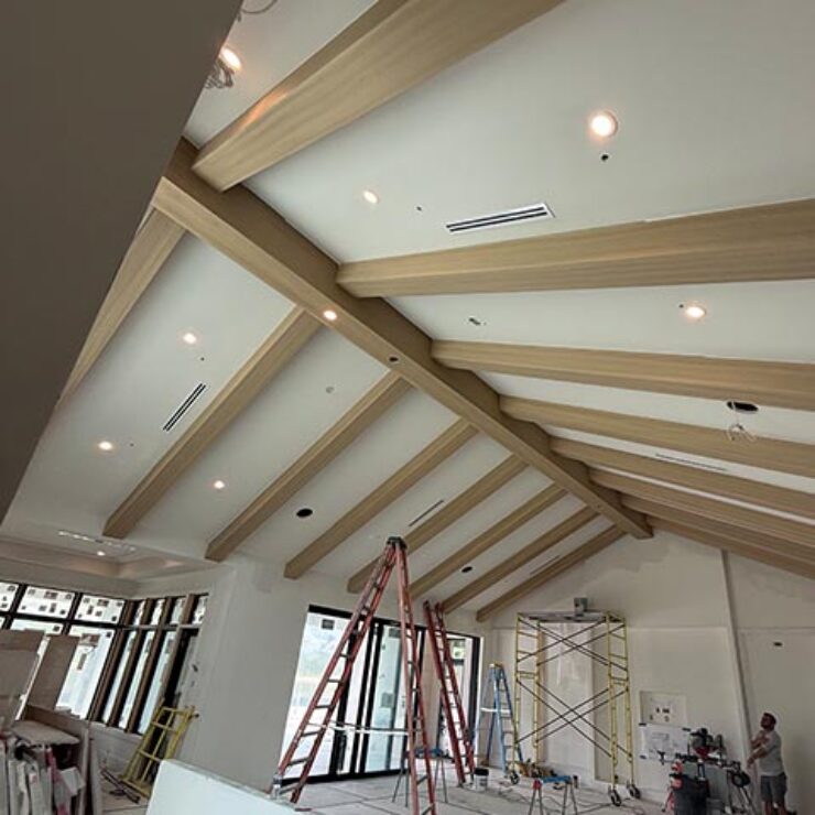 Finished beams in a Naples FL home ceiling by Diamond Resin Products